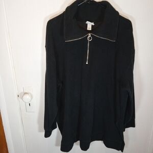Ava & Viv Black Turtleneck Sweater with Zipper